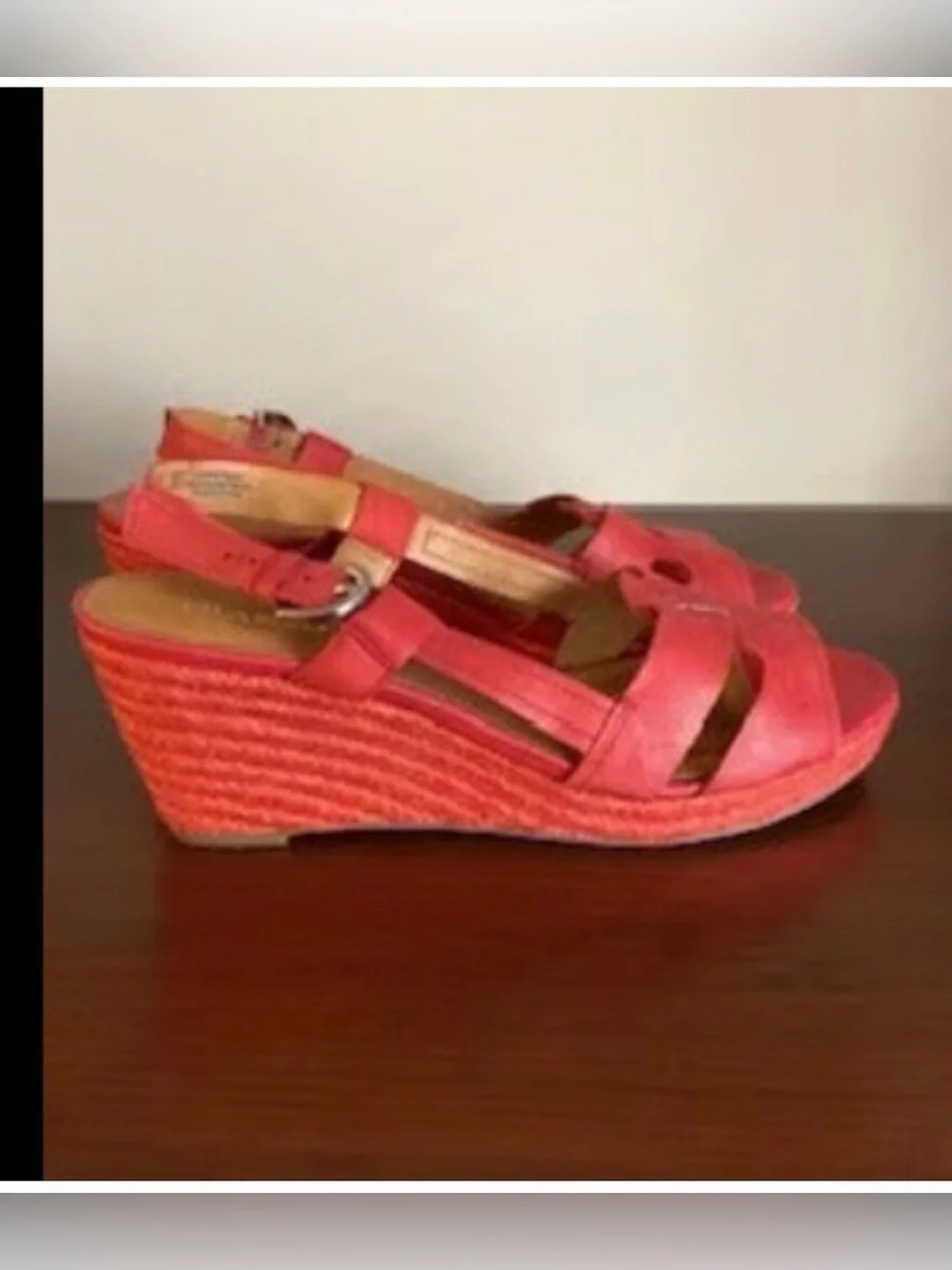Franco Sarto Red Leather Espadrille Sandals | Size 7 1/2